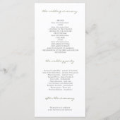 水彩花ヴィンテージ素朴結婚式 プログラム (裏面)