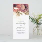 水彩花ヴィンテージ素朴結婚式 プログラム (スタンド正面)