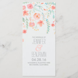 水彩花優雅な結婚式のプログラム プログラム