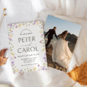 水彩花写真ウェディング招待状 招待状