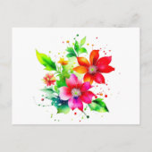 水彩花写真クリスマス ポストカード (裏面)