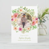 水彩花写真卒業のお知らせ 招待状 (スタンド正面)