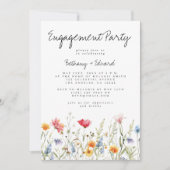 水彩花卉エンゲージメントパーティ 招待状 (正面)