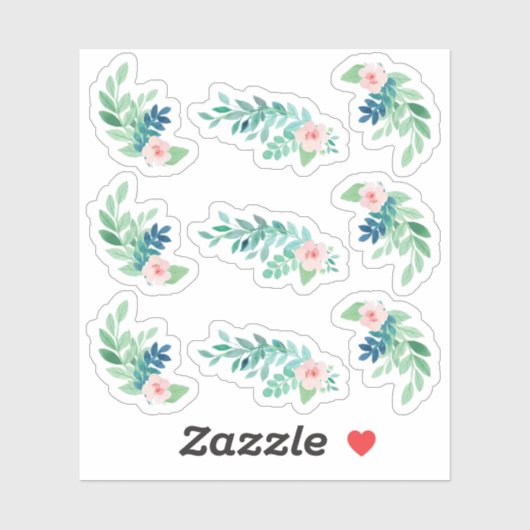 水彩花卉三色堇植物計画シート シール (シート)