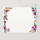 水彩花卉与现代字体婚礼 案内ポストカード (裏面)