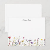 水彩花卉个人定制扁平感谢卡 サンキューカード (正面/裏面)