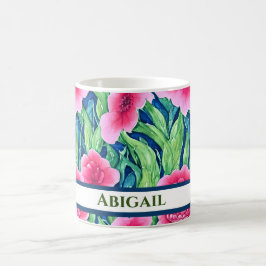 水彩花卉个性化咖啡杯 コーヒーマグカップ