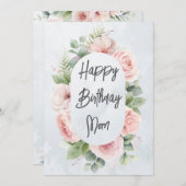 水彩花卉个性化生日妈妈可爱 シーズンカード (正面/裏面)