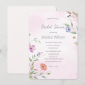 水彩花卉主题婚前女方聚会邀请函 招待状 (正面/裏面)
