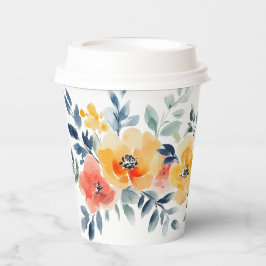 水彩花卉主题婚前小聚会 自制定制 紙コップ
