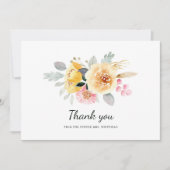 水彩花卉主题婚前派对 サンキューカード (正面)