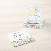 水彩花卉主题的婚前小聚会 スクエアペーパーコースター (インサイチュ)