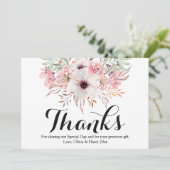 水彩花卉乡村风格婚礼感谢卡 サンキューカード (スタンド正面)