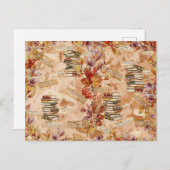 水彩花卉书迷秋季 シーズンポストカード (正面/裏面)