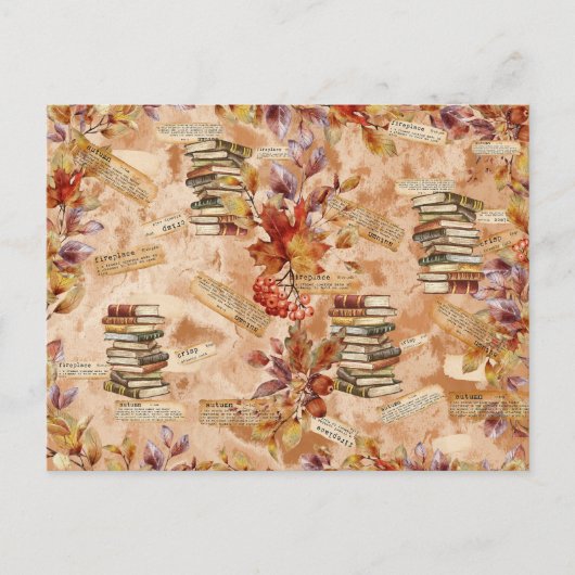 水彩花卉书迷秋季 シーズンポストカード (正面)