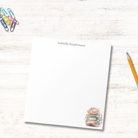 水彩花卉书 个人定制 书虫 ノートパッド