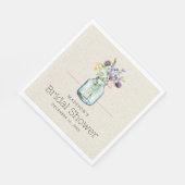 水彩花卉亚麻布波西米亚风格婚前派对邀请函 スタンダードランチョンナプキン (角)
