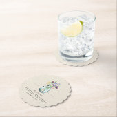 水彩花卉亚麻布波西米亚风格婚前派对邀请函 ペーパーコースター (インサイチュ)