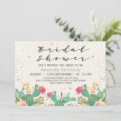 水彩花卉仙人掌婚前小聚邀请函 招待状 (スタンド正面)