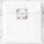 水彩花卉伊斯兰婚礼古兰经名言 スクエアシール (バッグ)