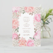 水彩花卉优雅园林婚礼 招待状 (スタンド正面)