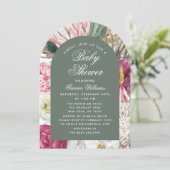 水彩花卉优雅婴儿派对 招待状 (スタンド正面)