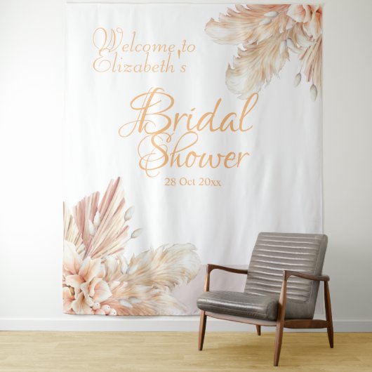 水彩花卉优雅的婚前小聚婚礼 タペストリー (インサイチュ)