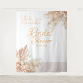 水彩花卉优雅的婚前小聚婚礼 タペストリー (正面)