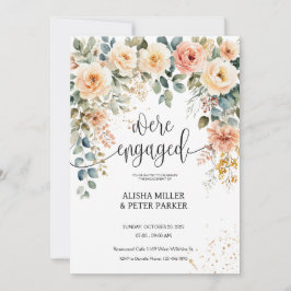 水彩花卉优雅订婚派对 セーブザデート