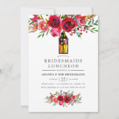 水彩花卉伴娘午餐邀请函 招待状 (正面)