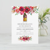 水彩花卉伴娘午餐邀请函 招待状 (スタンド正面)