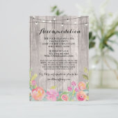 水彩花卉住宿婚礼邀请卡 エンクロージャーカード (スタンド正面)