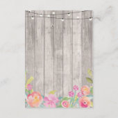 水彩花卉住宿婚礼邀请卡 エンクロージャーカード (裏面)