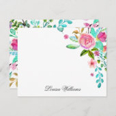 水彩花卉便条卡 ノートカード (正面/裏面)