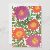 水彩花卉保存日期邀请函 招待状 (裏面)