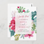 水彩花卉假期 | 結婚式の招待前カード ポストカード (正面/裏面)