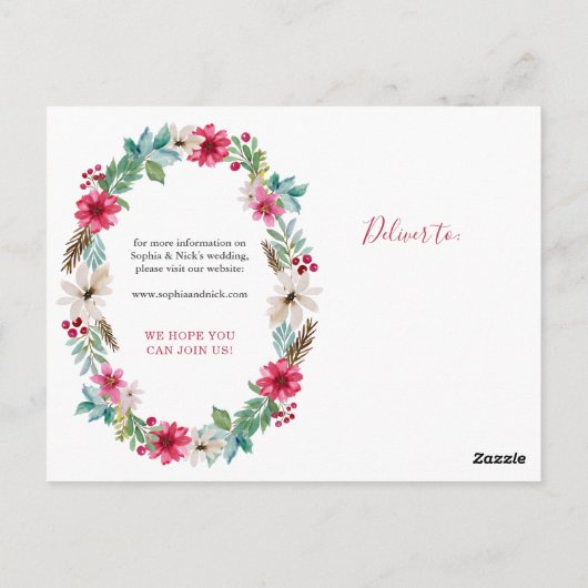 水彩花卉假期 | 結婚式の招待前カード ポストカード (裏面)