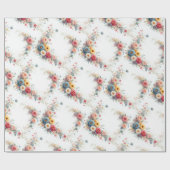 水彩花卉優雅禮物 絵画 ラッピングペーパー (フラット)