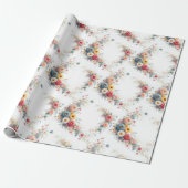 水彩花卉優雅禮物 絵画 ラッピングペーパー (アンロールド)