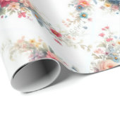 水彩花卉優雅禮物 絵画 ラッピングペーパー (ロールコーナー)