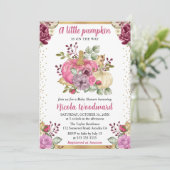 水彩花卉南瓜秋季婴儿淋浴 招待状 (スタンド正面)