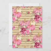 水彩花卉南瓜秋季婴儿淋浴 招待状 (裏面)