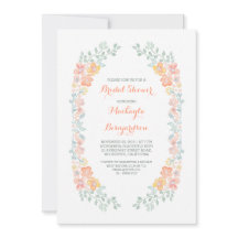 水彩花卉可爱花环 婚前派对