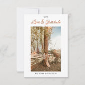 水彩花卉叶子 サンキューカード (正面)