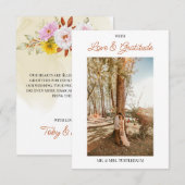 水彩花卉叶子 サンキューカード (正面/裏面)