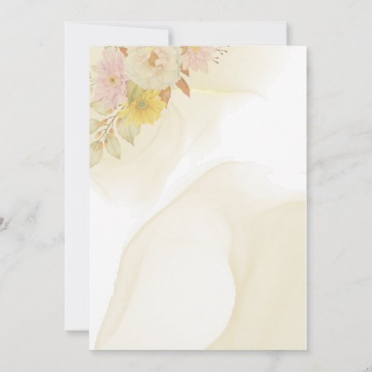 水彩花卉叶子 招待状 (裏面)