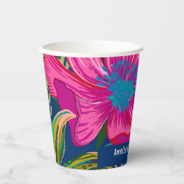 水彩花卉和植物粉色婚前派对 紙コップ