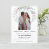 水彩花卉和照片承诺仪式 招待状 (スタンド正面)