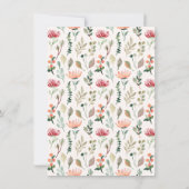 水彩花卉和金色字母婴儿淋浴 招待状 (裏面)