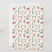 水彩花卉和金色字母婴儿淋浴 招待状 (裏面)